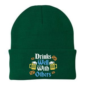 Funny Oktoberfest Drinks Well With Others Gift Knit Cap Winter Beanie