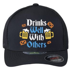 Funny Oktoberfest Drinks Well With Others Gift Flexfit Unipanel Trucker Cap