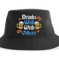 Funny Oktoberfest Drinks Well With Others Gift Sustainable Bucket Hat