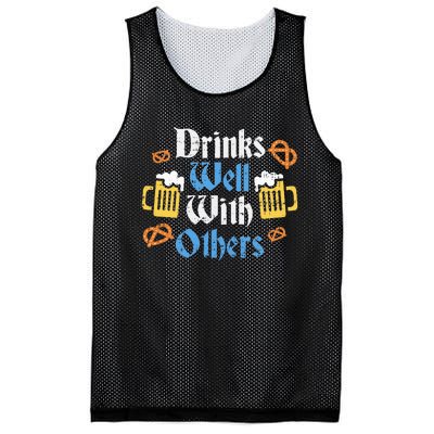 Funny Oktoberfest Drinks Well With Others Gift Mesh Reversible Basketball Jersey Tank