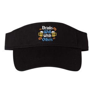 Funny Oktoberfest Drinks Well With Others Gift Valucap Bio-Washed Visor