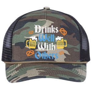 Funny Oktoberfest Drinks Well With Others Gift Retro Rope Trucker Hat Cap