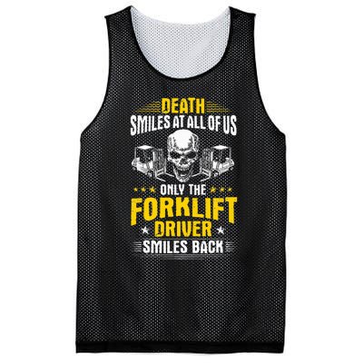 Forklift Operator Death Smiles At All Of Us Forklift Driver Mesh Reversible Basketball Jersey Tank