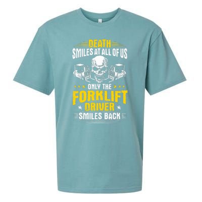 Forklift Operator Death Smiles At All Of Us Forklift Driver Sueded Cloud Jersey T-Shirt