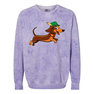 Funny Oktoberfest Dachshund Colorblast Crewneck Sweatshirt