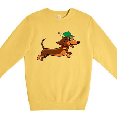 Funny Oktoberfest Dachshund Premium Crewneck Sweatshirt