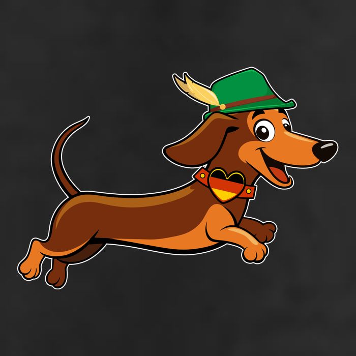 Funny Oktoberfest Dachshund 7 Panel Mesh Trucker Snapback Hat
