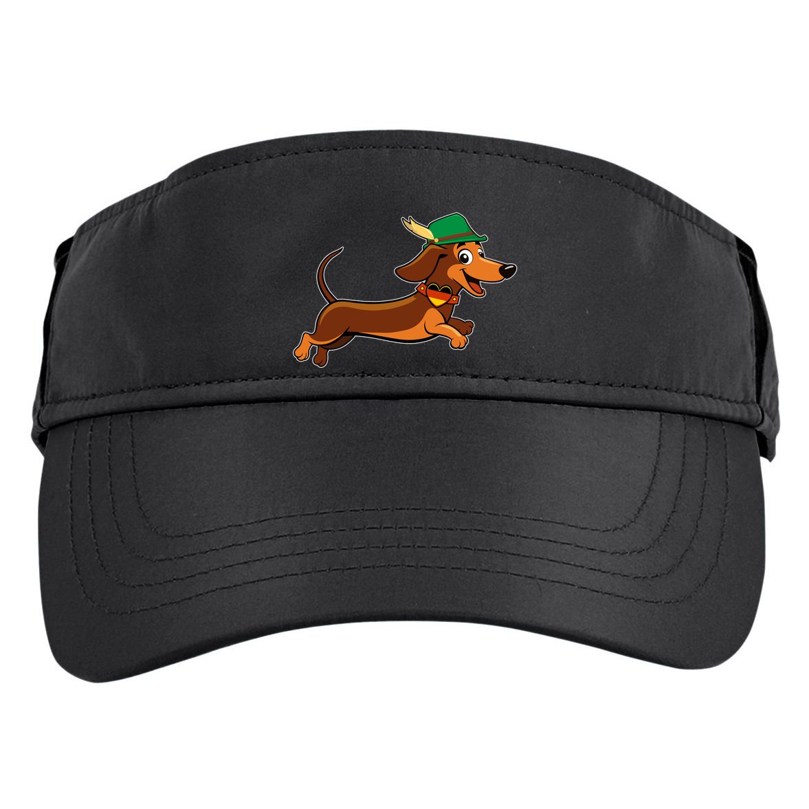 Funny Oktoberfest Dachshund Adult Drive Performance Visor