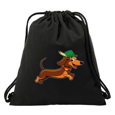 Funny Oktoberfest Dachshund Drawstring Bag