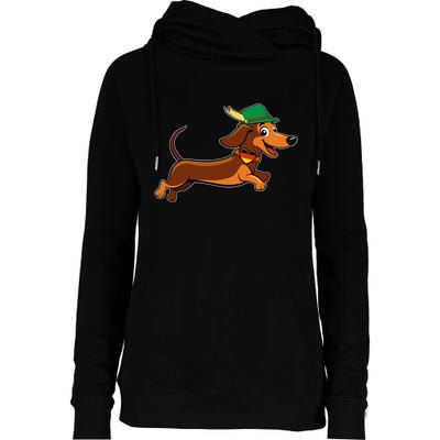 Funny Oktoberfest Dachshund Womens Funnel Neck Pullover Hood