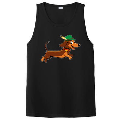 Funny Oktoberfest Dachshund PosiCharge Competitor Tank