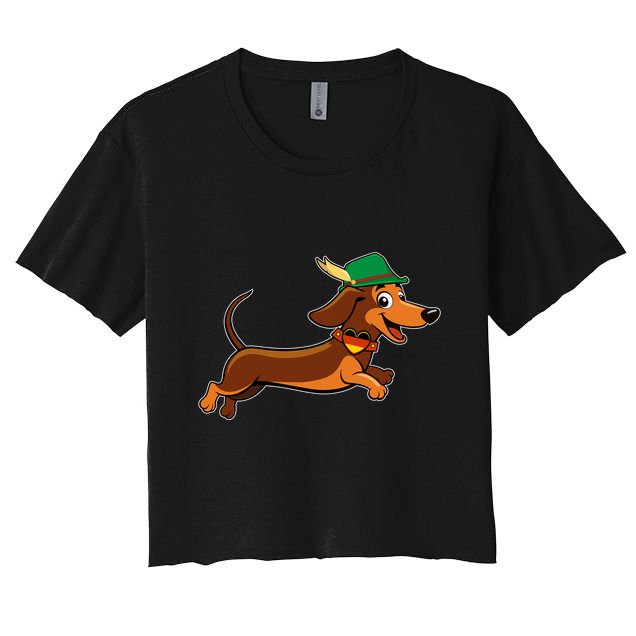 Funny Oktoberfest Dachshund Crop Top