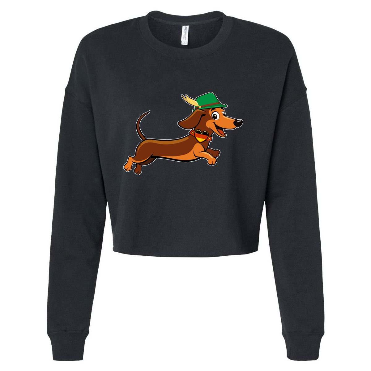 Funny Oktoberfest Dachshund Cropped Pullover Crew