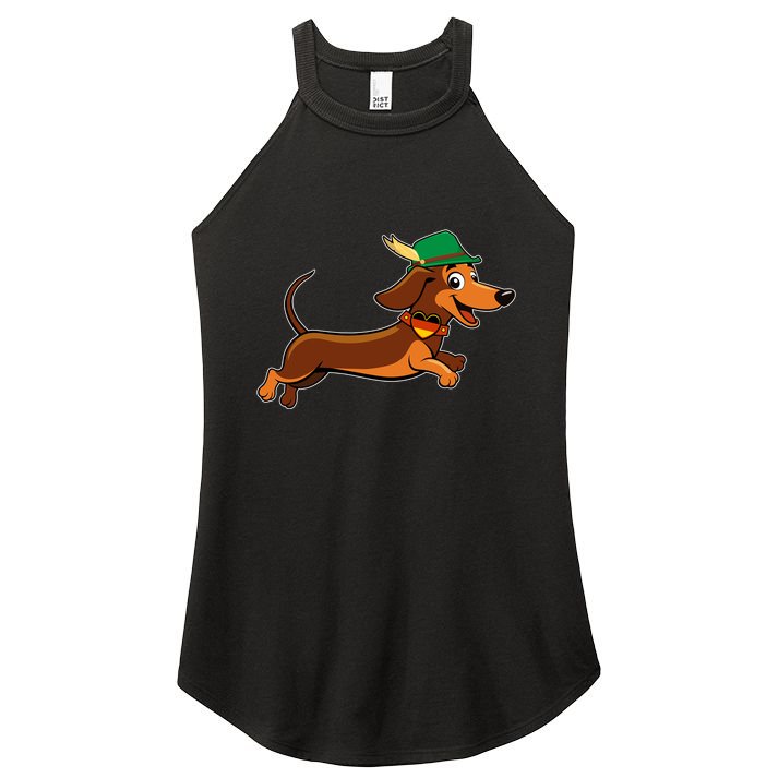 Funny Oktoberfest Dachshund Women's Perfect Tri Rocker Tank