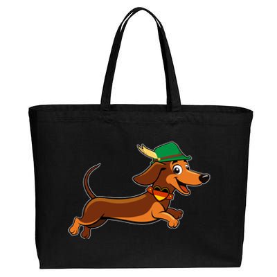 Funny Oktoberfest Dachshund Cotton Canvas Jumbo Tote