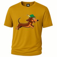 Funny Oktoberfest Dachshund Cooling Performance Crew T-Shirt
