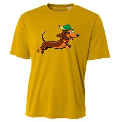 Funny Oktoberfest Dachshund Cooling Performance Crew T-Shirt