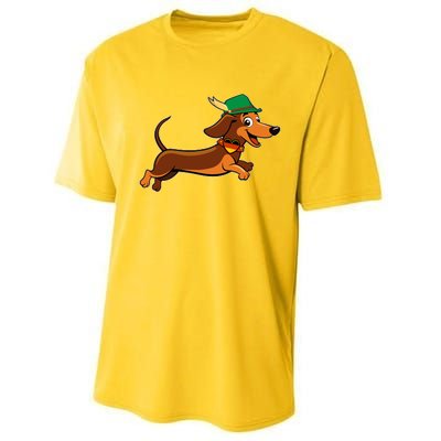 Funny Oktoberfest Dachshund Performance Sprint T-Shirt