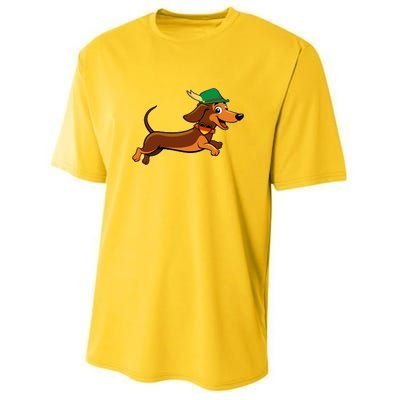 Funny Oktoberfest Dachshund Youth Performance Sprint T-Shirt