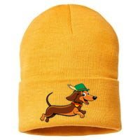 Funny Oktoberfest Dachshund Sustainable Knit Beanie