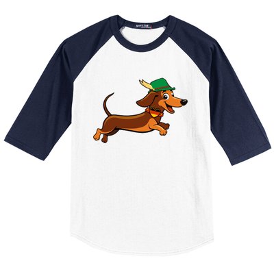 Funny Oktoberfest Dachshund Baseball Sleeve Shirt