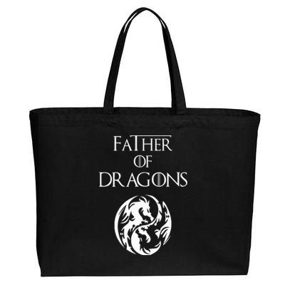 Father Of Dragons Fathers Day Cotton Canvas Jumbo Tote