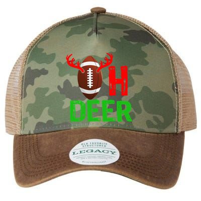 Football Oh Deer Gift Funny Christmas Reindeer Legacy Tie Dye Trucker Hat
