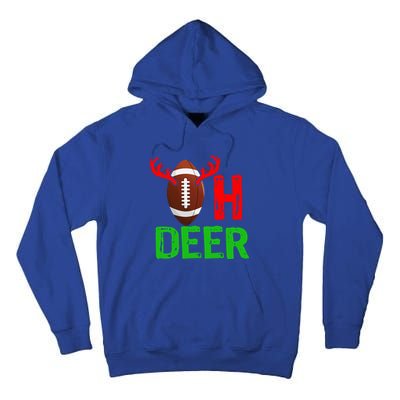 Football Oh Deer Gift Funny Christmas Reindeer Tall Hoodie