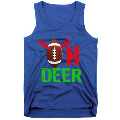 Football Oh Deer Gift Funny Christmas Reindeer Tank Top