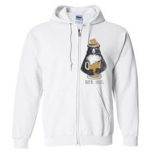 Funny Oktoberfest Design Bier Beer Bear Hug German Party Full Zip Hoodie