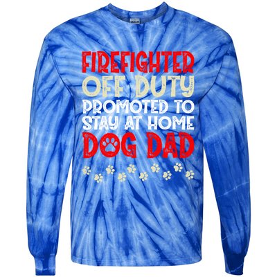 Firefighter Offgiftduty Dog Dad Fire Retired Retiret Great Gift Tie-Dye Long Sleeve Shirt