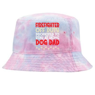 Firefighter Offgiftduty Dog Dad Fire Retired Retiret Great Gift Tie-Dyed Bucket Hat