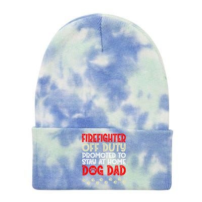 Firefighter Offgiftduty Dog Dad Fire Retired Retiret Great Gift Tie Dye 12in Knit Beanie