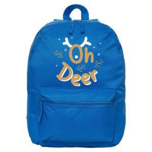 Funny Oh Deer Christmas Deer Xmas Vacation Gift 16 in Basic Backpack