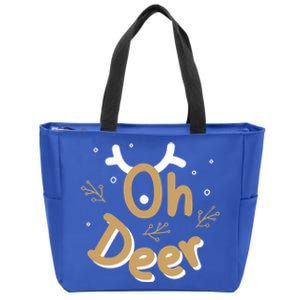 Funny Oh Deer Christmas Deer Xmas Vacation Gift Zip Tote Bag