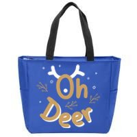 Funny Oh Deer Christmas Deer Xmas Vacation Gift Zip Tote Bag