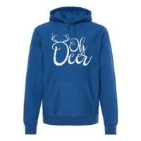 Funny Oh Deer Christmas Deer Xmas Vacation Cute Gift Premium Hoodie