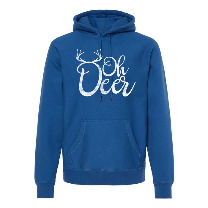 Funny Oh Deer Christmas Deer Xmas Vacation Cute Gift Premium Hoodie