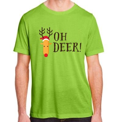 Funny Oh Deer Christmas Pun Reindeer Antler Xmas Gag Funny Gift Adult ChromaSoft Performance T-Shirt