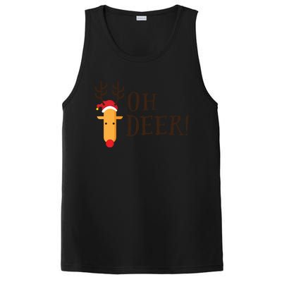 Funny Oh Deer Christmas Pun Reindeer Antler Xmas Gag Funny Gift PosiCharge Competitor Tank