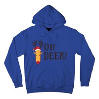 Funny Oh Deer Christmas Pun Reindeer Antler Xmas Gag Funny Gift Hoodie