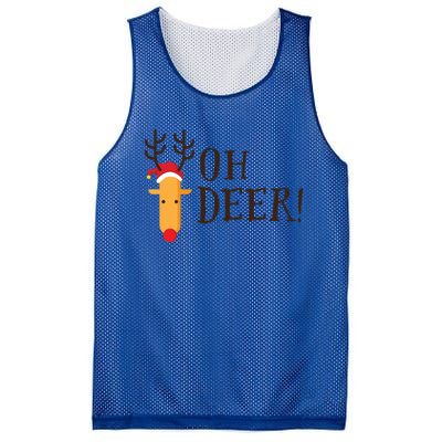 Funny Oh Deer Christmas Pun Reindeer Antler Xmas Gag Funny Gift Mesh Reversible Basketball Jersey Tank