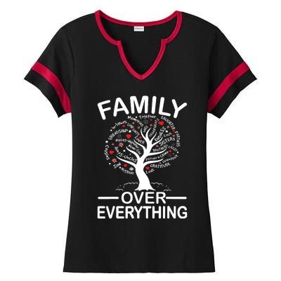 Family Over Everything Matching Family Reunion Party 2024 Ladies Halftime Notch Neck Tee