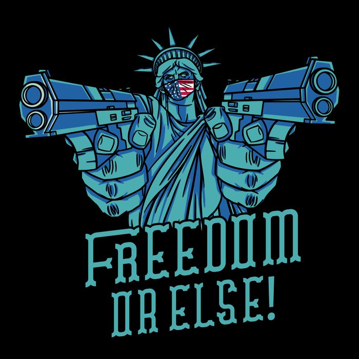 Freedom Or Else Statue Of Liberty Dual Guns Cooling Performance Crew T-Shirt