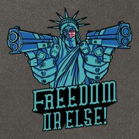Freedom Or Else Statue Of Liberty Dual Guns Cotton Canvas Backpack