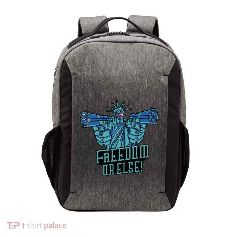 Freedom Or Else Statue Of Liberty Dual Guns Vector Backpack