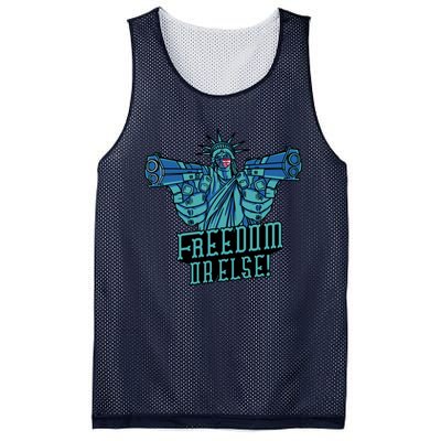 Freedom Or Else Statue Of Liberty Dual Guns Mesh Reversible Basketball Jersey Tank