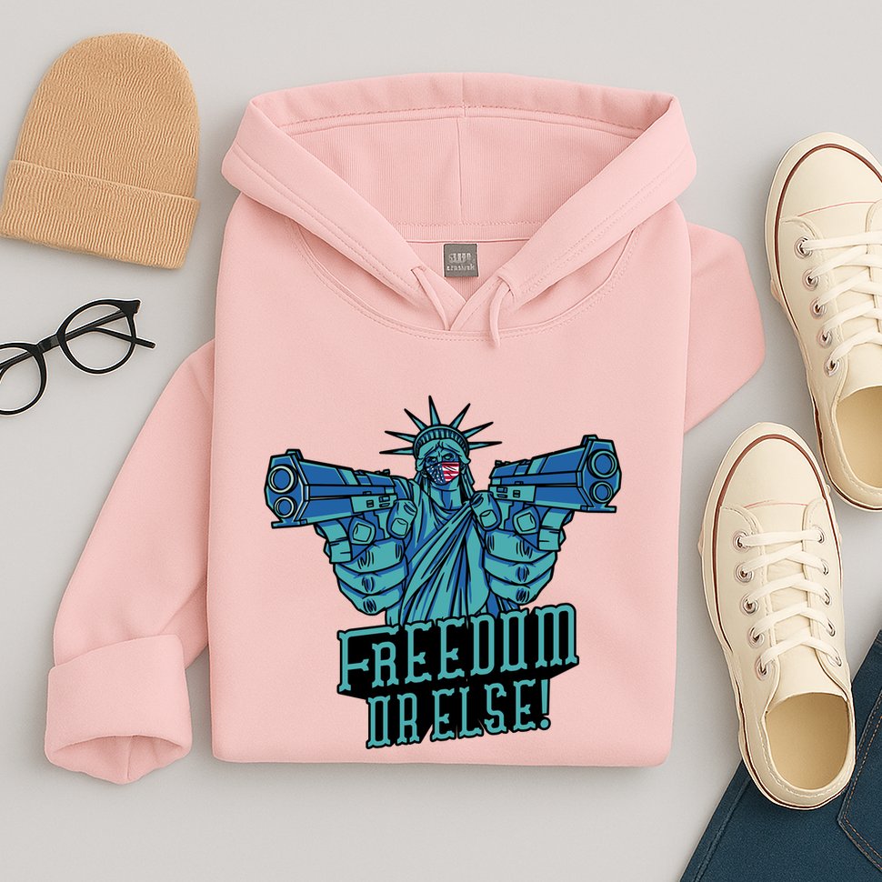 Freedom Or Else Statue Of Liberty Dual Guns Hoodie