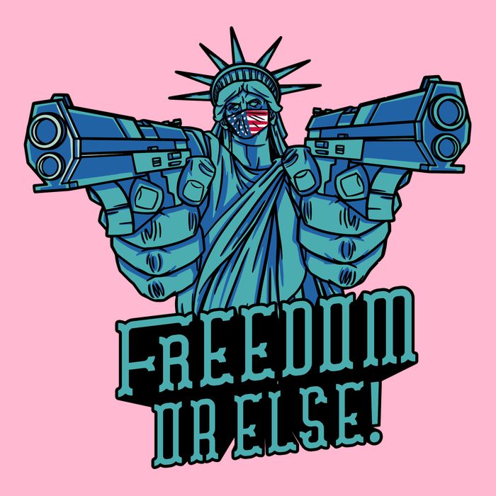 Freedom Or Else Statue Of Liberty Dual Guns Premium T-Shirt