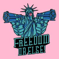 Freedom Or Else Statue Of Liberty Dual Guns Women's V-Neck T-Shirt
